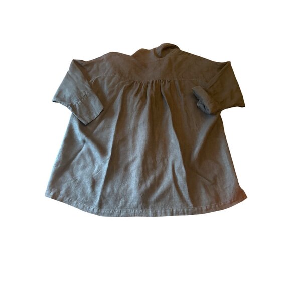 La Fixsun Womens Black Linen Button-Down Shirt S Extreme Oversized - Picture 4 of 4